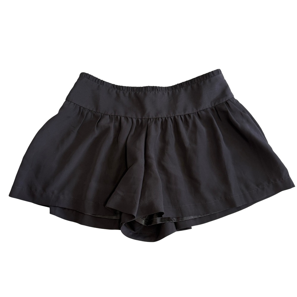 Express Black Pleated Mini Shorts Women's Size 4 Pockets Flowy Zipper